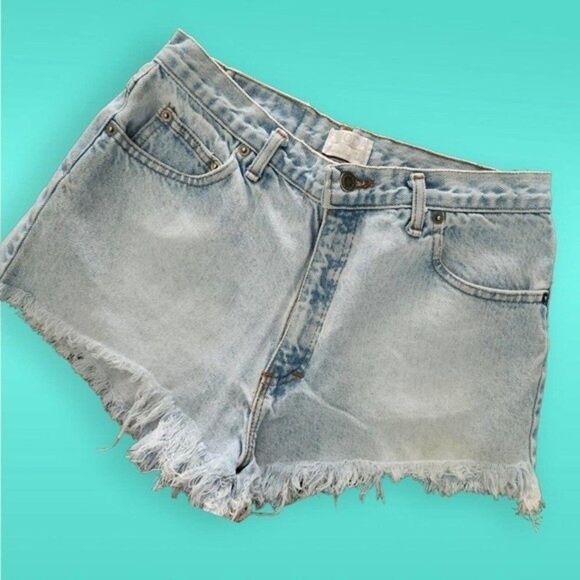 Y2K Moda Int'l the London Jean Cutoff Frayed Distressed Shorts 80s 90s - Sz 10 - Picture 7 of 9